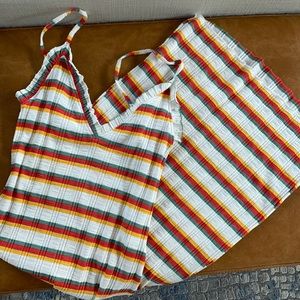 Zara trafaluc striped midi dress